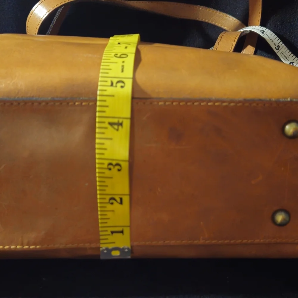 Patricia Nash Cognac Tan Leather Satchel-Shoulder Bag